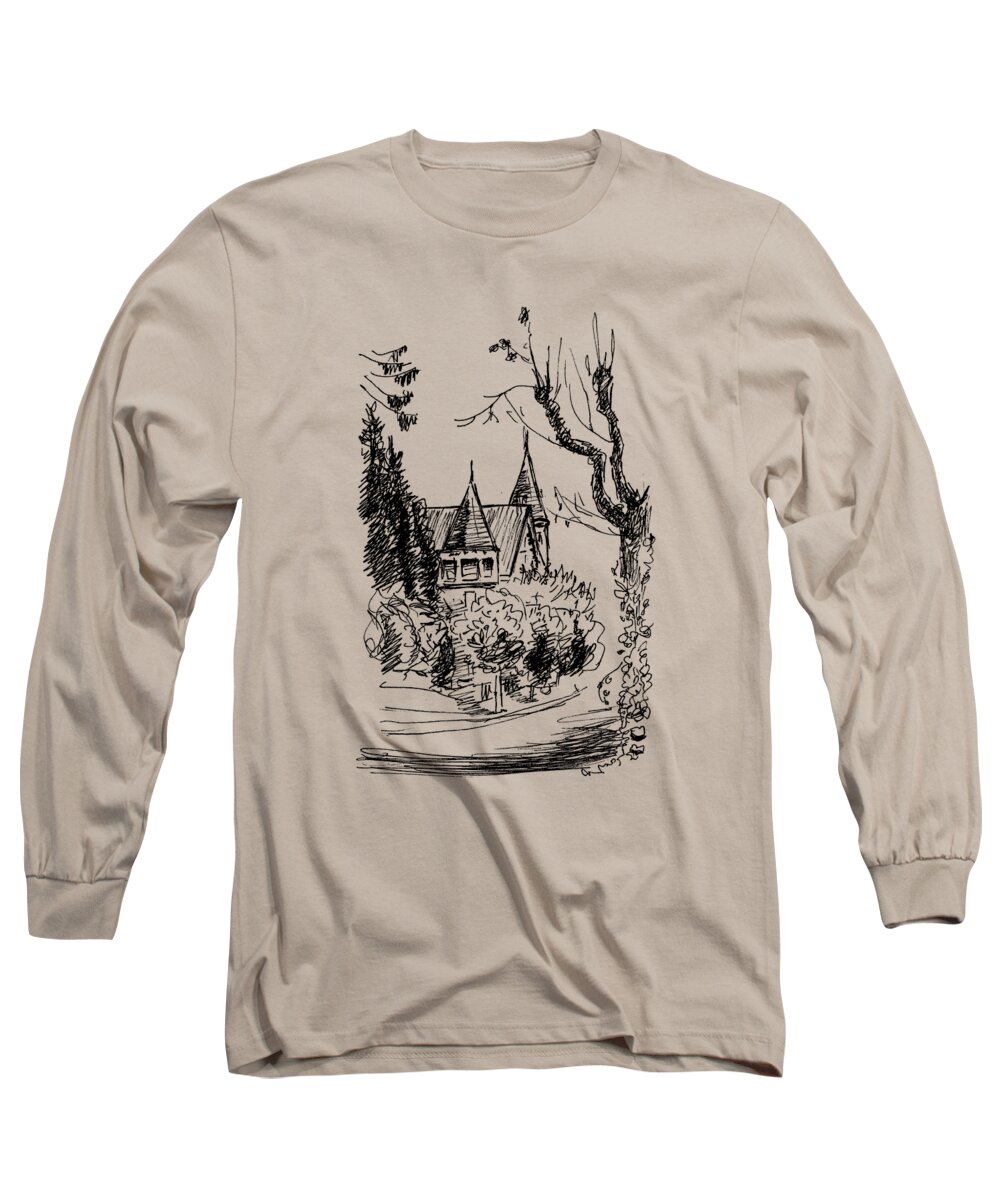 House Long Sleeve T-Shirt featuring the painting House In San Francisco by Masha Batkova