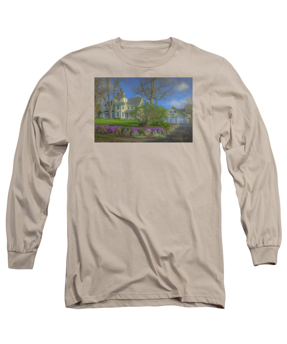 House Long Sleeve T-Shirt featuring the painting House on Elm St., Easton, MA by Bill McEntee