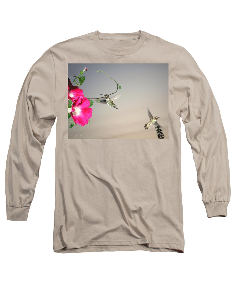Birds Long Sleeve T-Shirt featuring the photograph Hummingbirds Coming and Going by Joyce Dickens