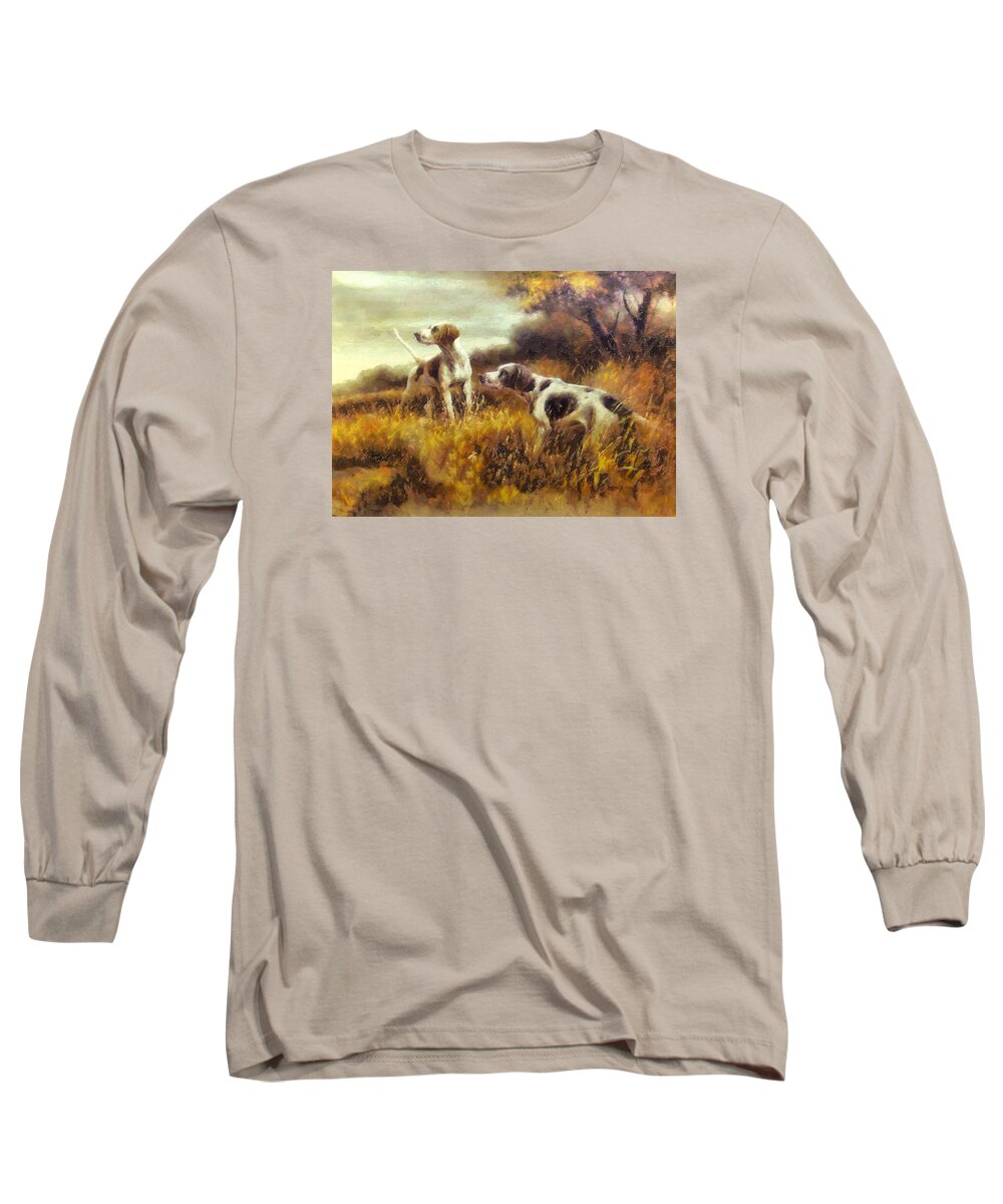 Dogs Long Sleeve T-Shirt featuring the digital art Hunting Dogs No1 by Charmaine Zoe
