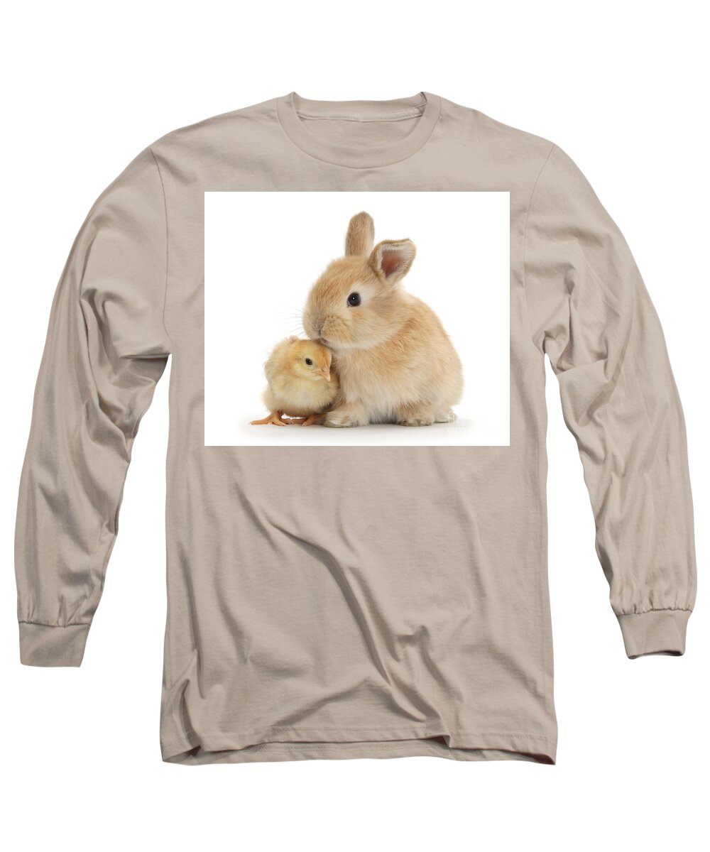 Cute Long Sleeve T-Shirt featuring the photograph I love to kiss the Chicks by Warren Photographic