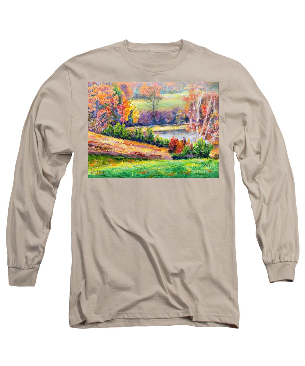 Painting Long Sleeve T-Shirt featuring the painting Illuminating Colors Of Fall by Lee Nixon