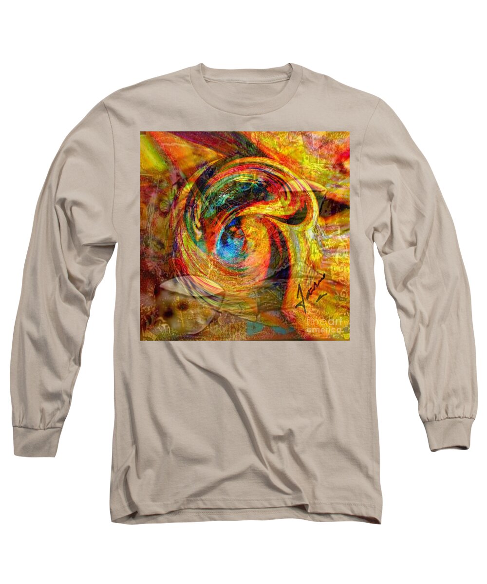  Long Sleeve T-Shirt featuring the mixed media In Position by Fania Simon