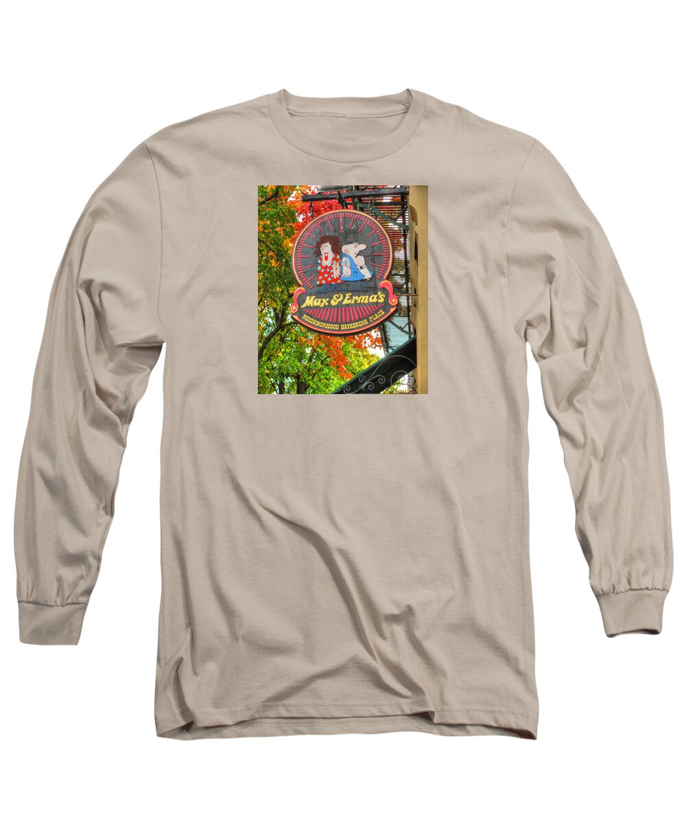 German Village Society Long Sleeve T-Shirt featuring the photograph In the German Village #2 - Original Max and Erma's - E. Frankfort and S. 3rd Streets - Columbus, OH by Michael Mazaika