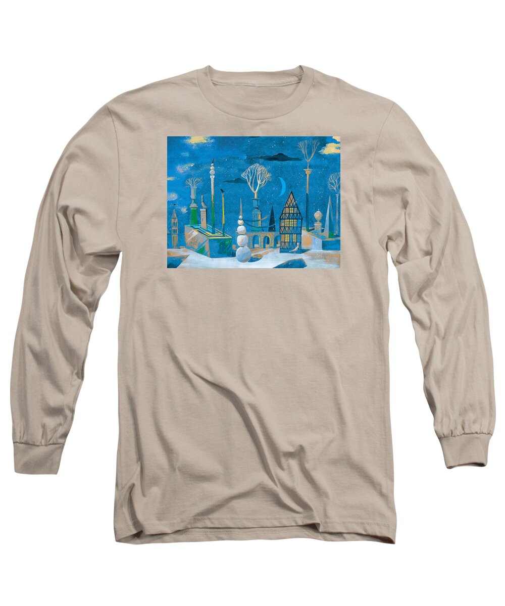 House Long Sleeve T-Shirt featuring the painting In Winter by Victoria Fomina