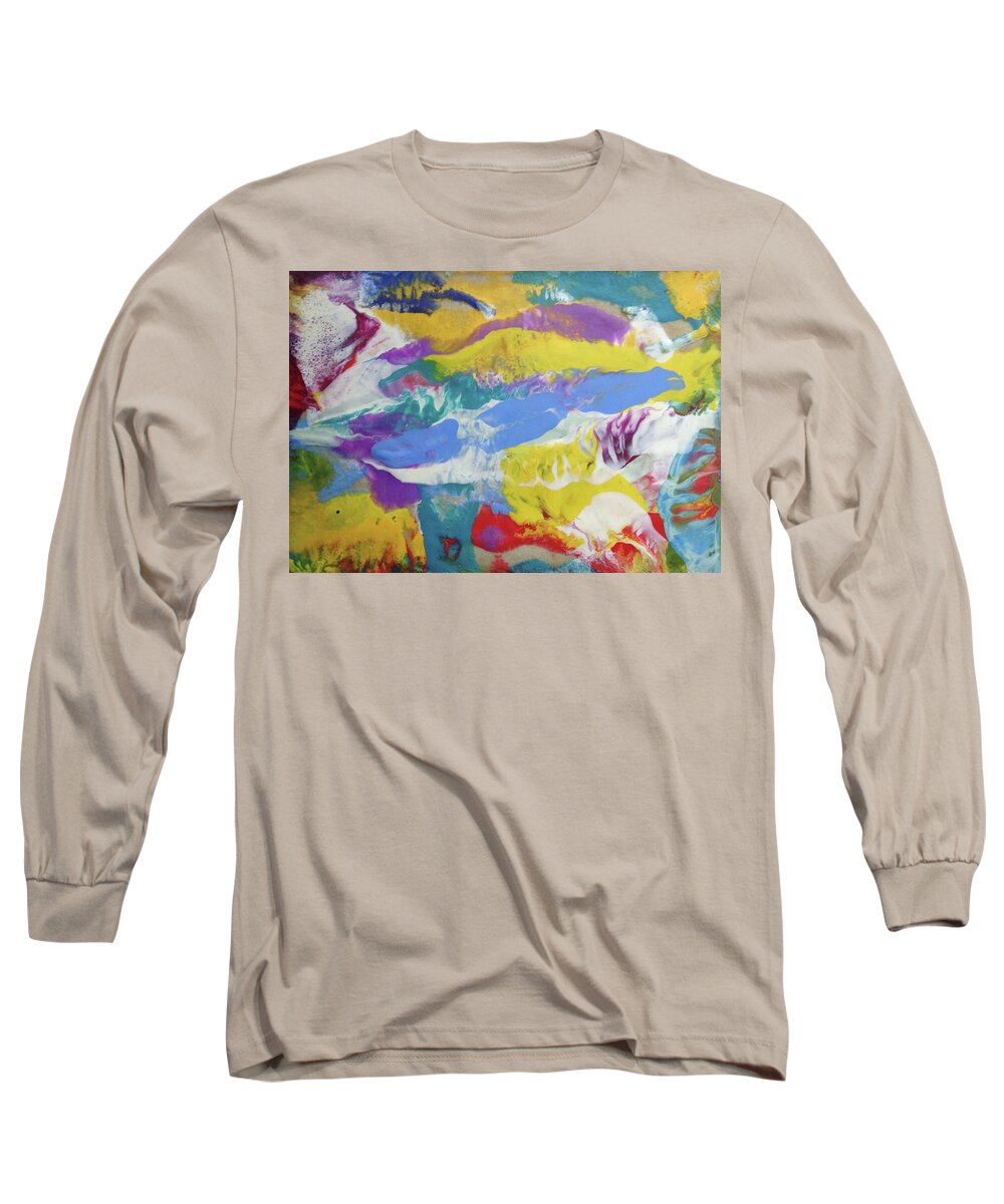 Abstract Long Sleeve T-Shirt featuring the painting Insemination by Sperry Andrews