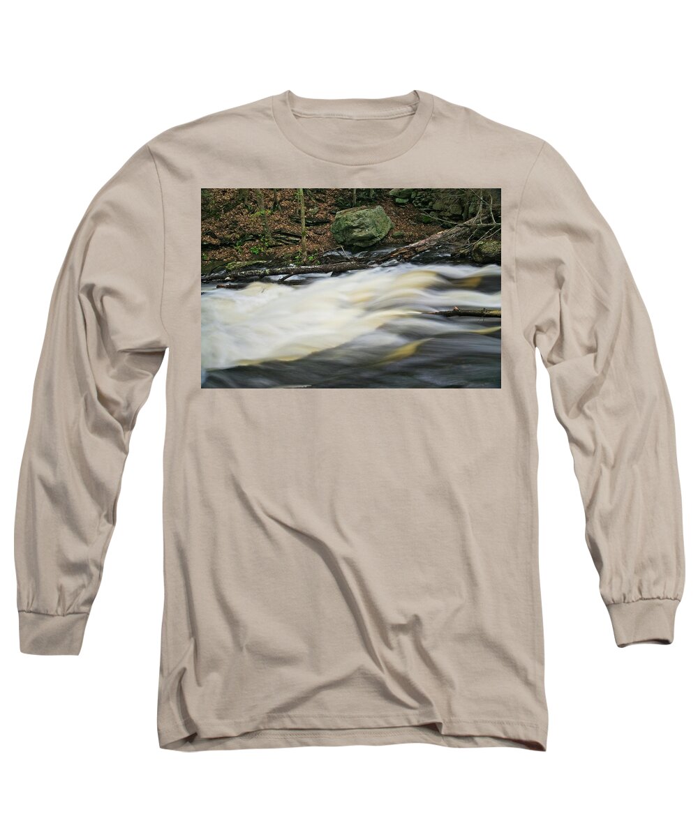 Waterfall Long Sleeve T-Shirt featuring the photograph Into the Breach by Allan Van Gasbeck
