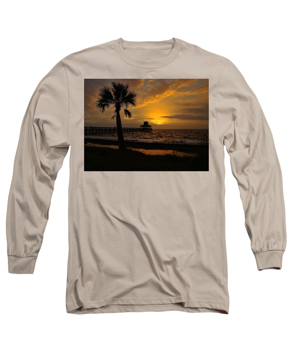 Pleasure Island Long Sleeve T-Shirt featuring the photograph Island Sunrise by Judy Vincent