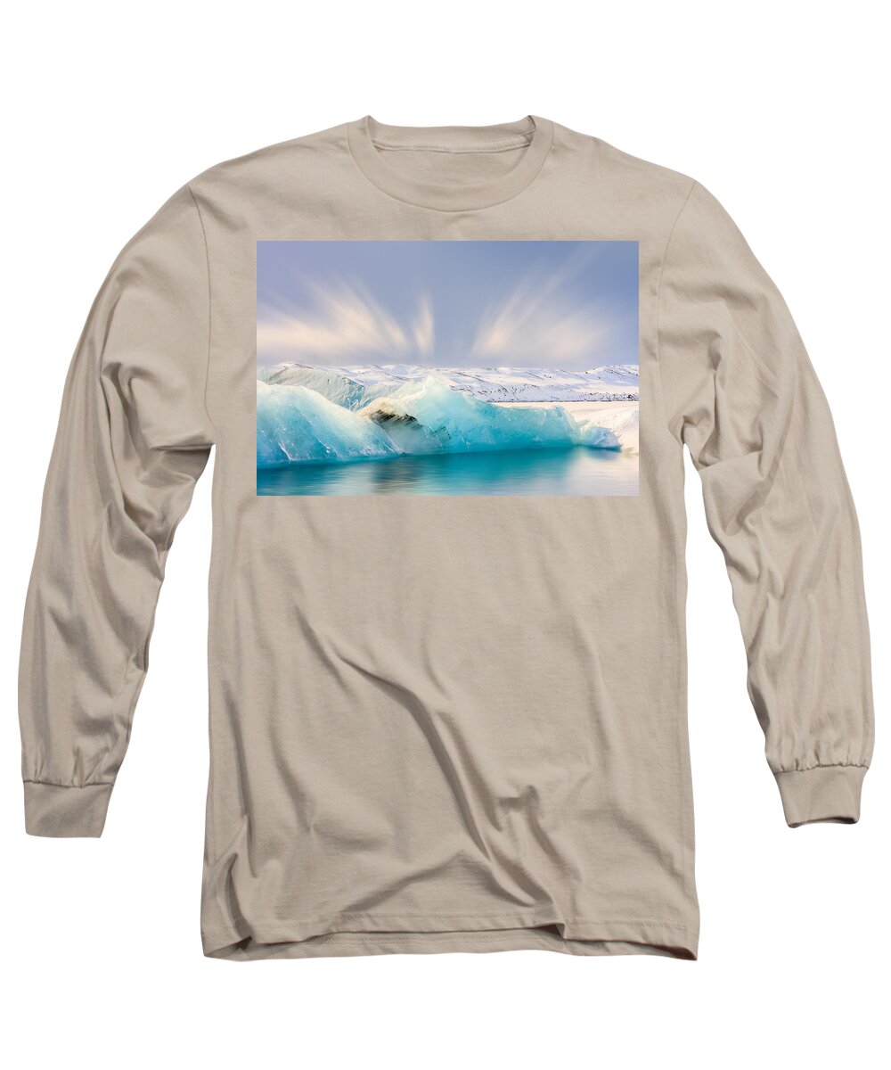 Cloud Long Sleeve T-Shirt featuring the photograph Jokulsarlon Glacier Lagoon by Sue Leonard