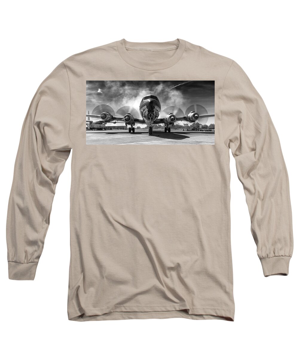 Aeroplane Long Sleeve T-Shirt featuring the photograph Just Getting Warmed Up by Jay Beckman