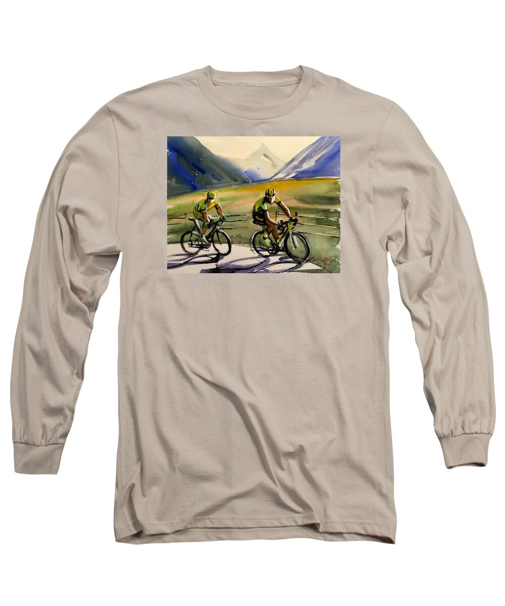 Tour Long Sleeve T-Shirt featuring the painting Just Us Two by Shirley Peters