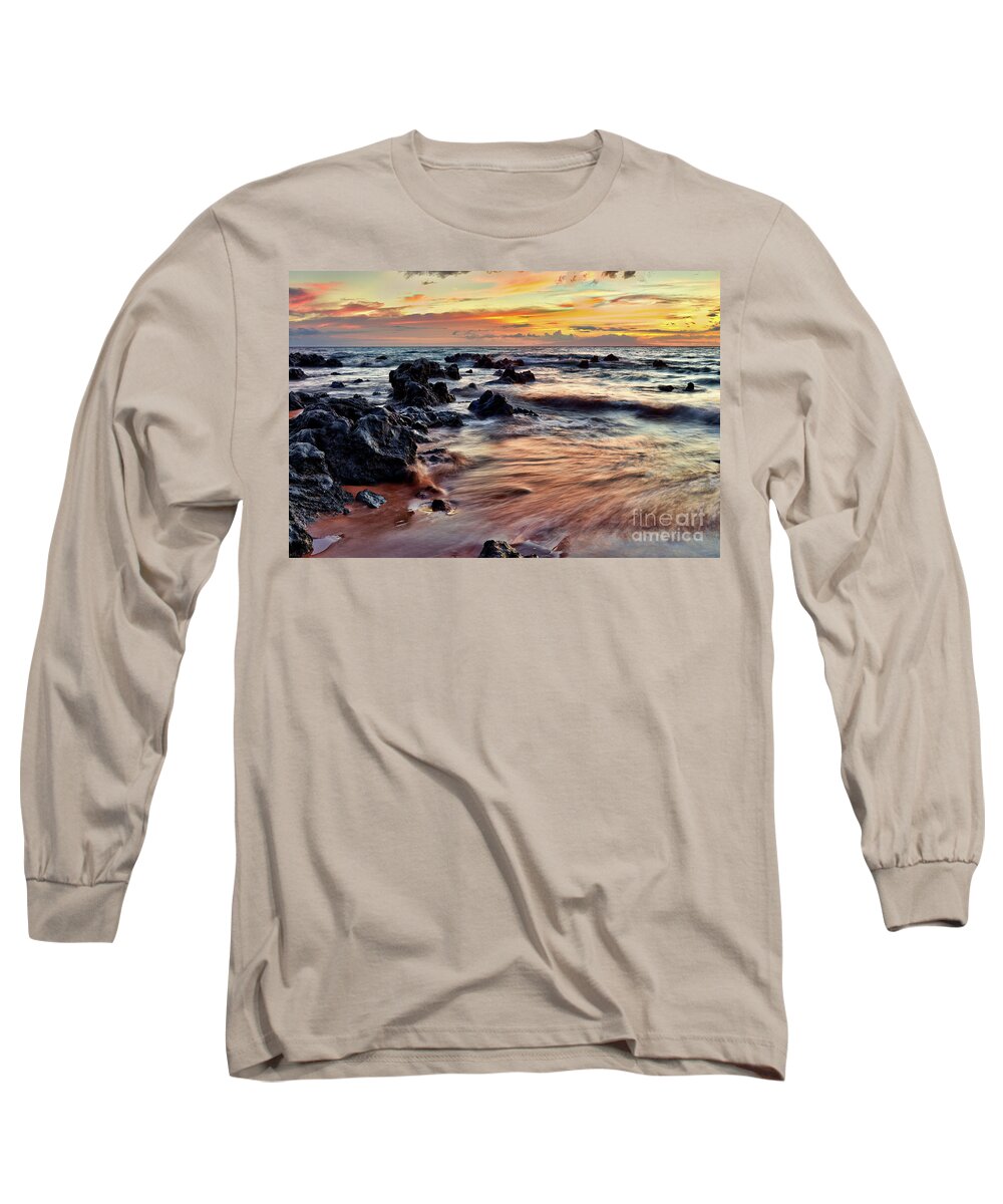 Kihei Long Sleeve T-Shirt featuring the photograph Kihei Sunset by Eddie Yerkish