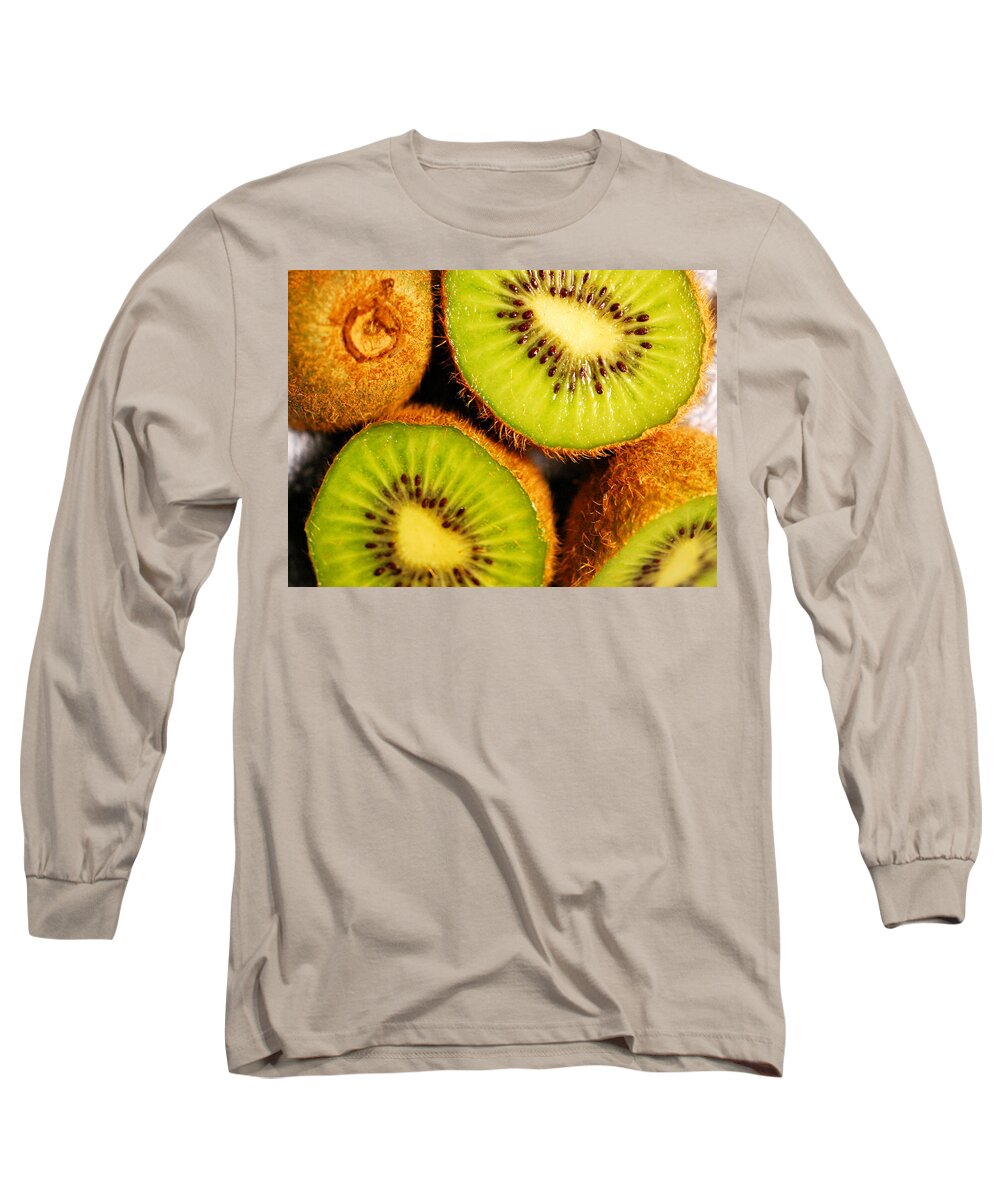 Kiwi Long Sleeve T-Shirt featuring the photograph Kiwi Fruit by Nancy Mueller