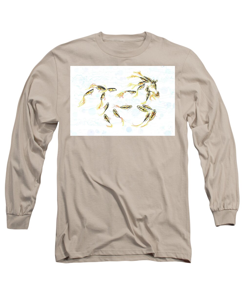 Koi Long Sleeve T-Shirt featuring the digital art Koi fish by Debra Baldwin