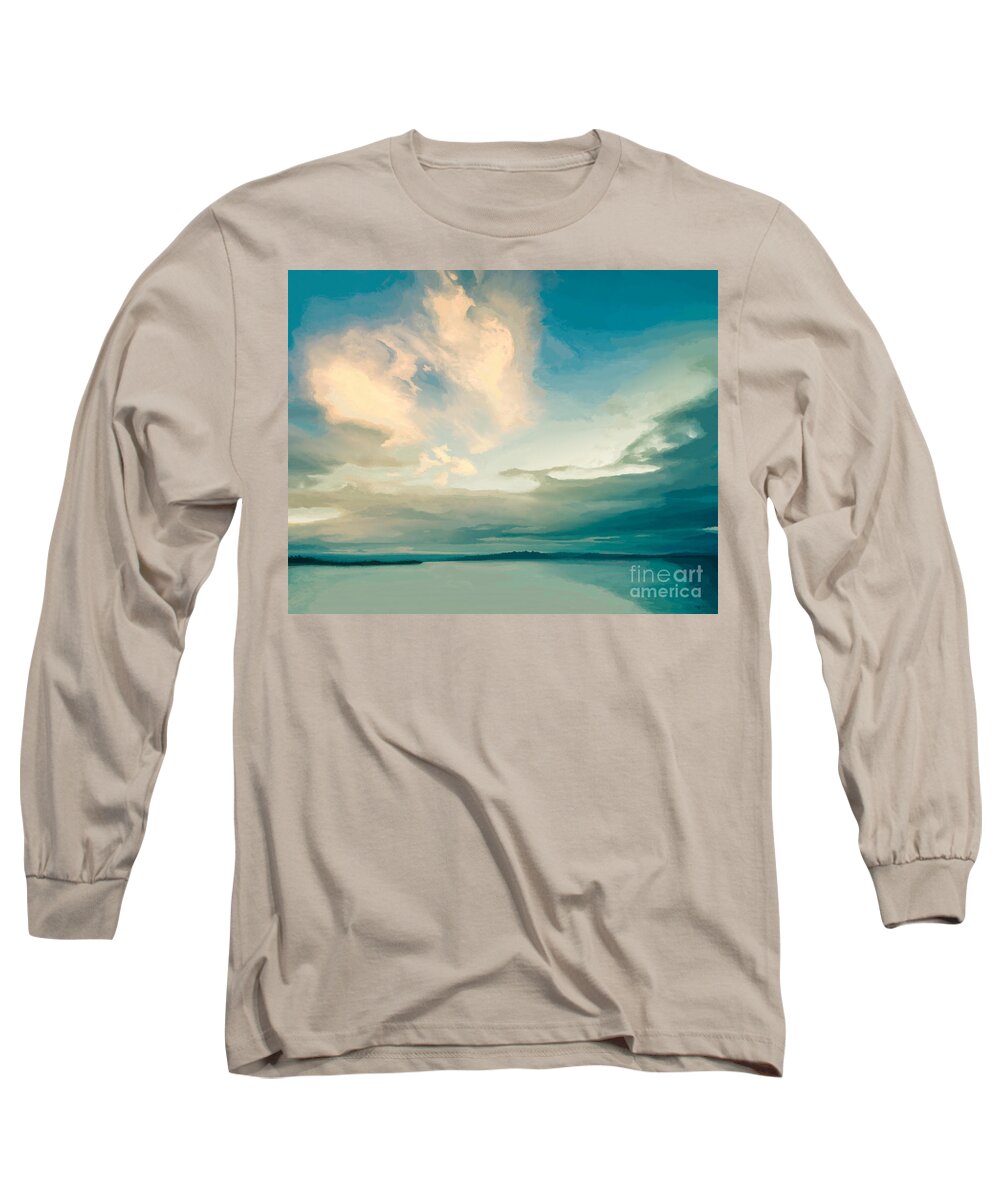Lake Long Sleeve T-Shirt featuring the painting Lake Effect by Jackie Case