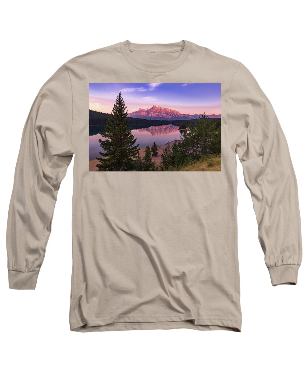 Mount Rundle Long Sleeve T-Shirt featuring the photograph Mount Rundle Ring of Fire by Norma Brandsberg