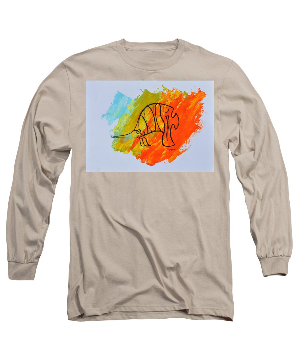 Lance Long Sleeve T-Shirt featuring the painting Lance ID 03/30 by Eduard Meinema