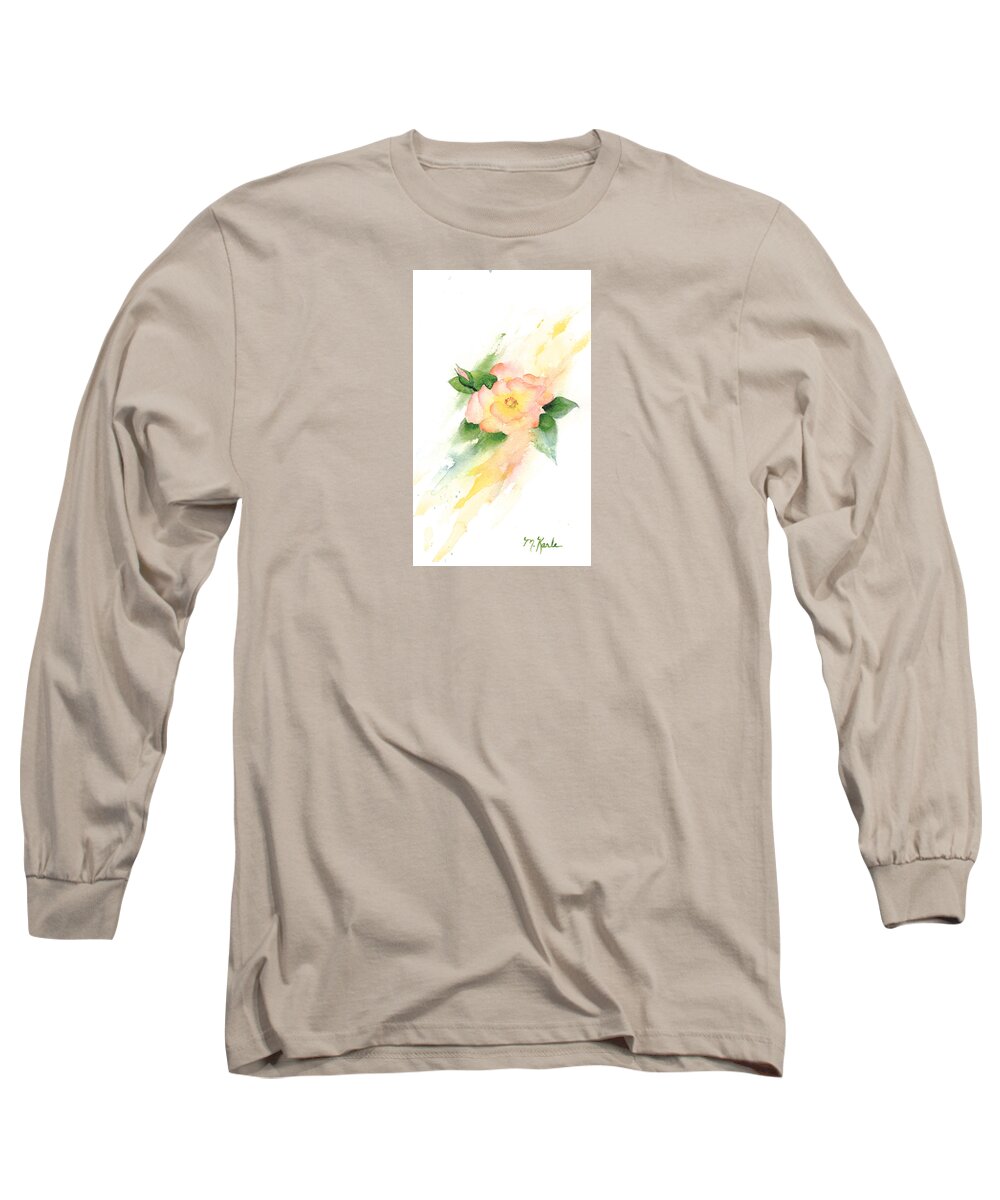 Flower Long Sleeve T-Shirt featuring the painting Last Rose of Summer by Marsha Karle