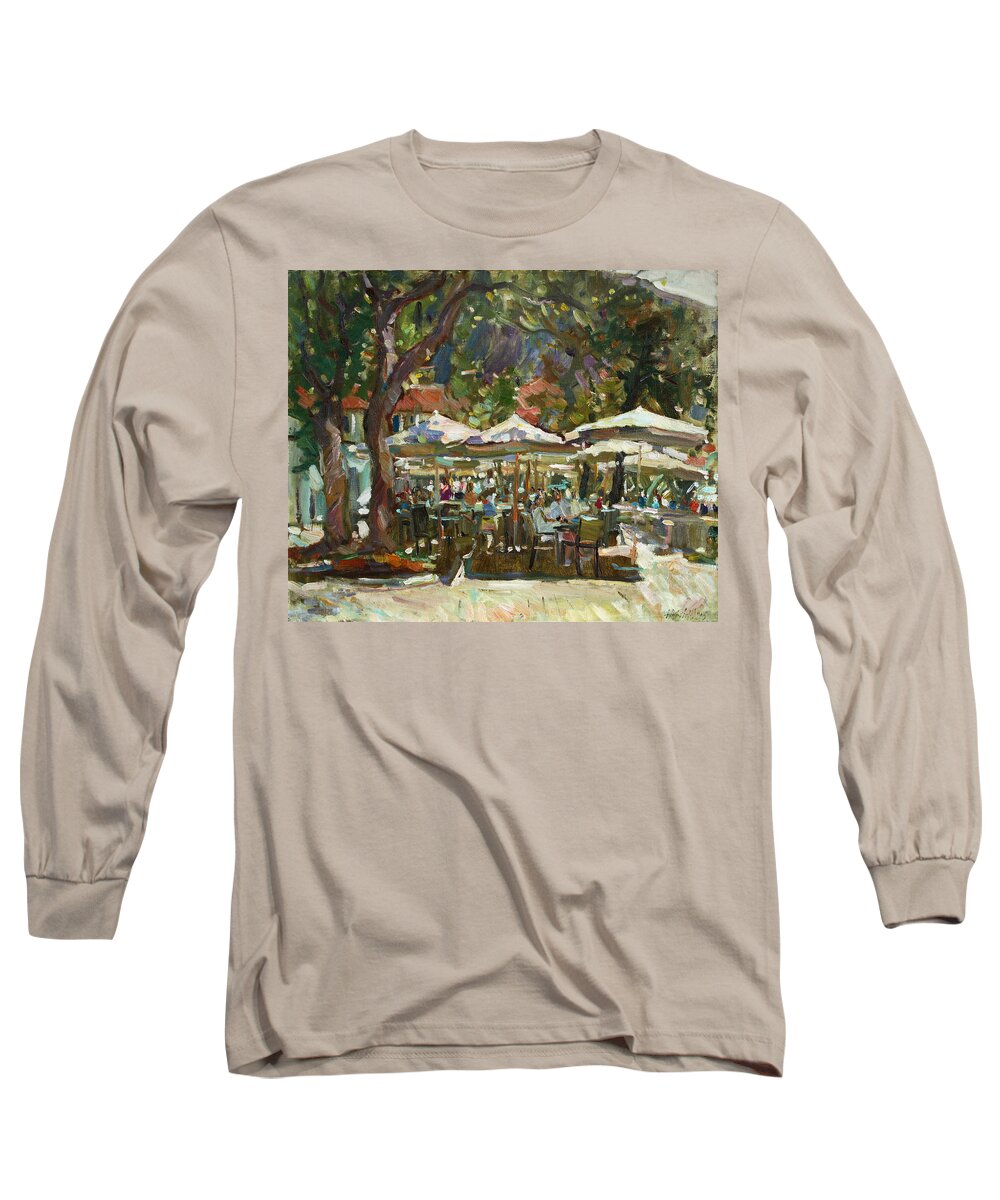 Plein Air Long Sleeve T-Shirt featuring the painting Lazy Morning by Juliya Zhukova