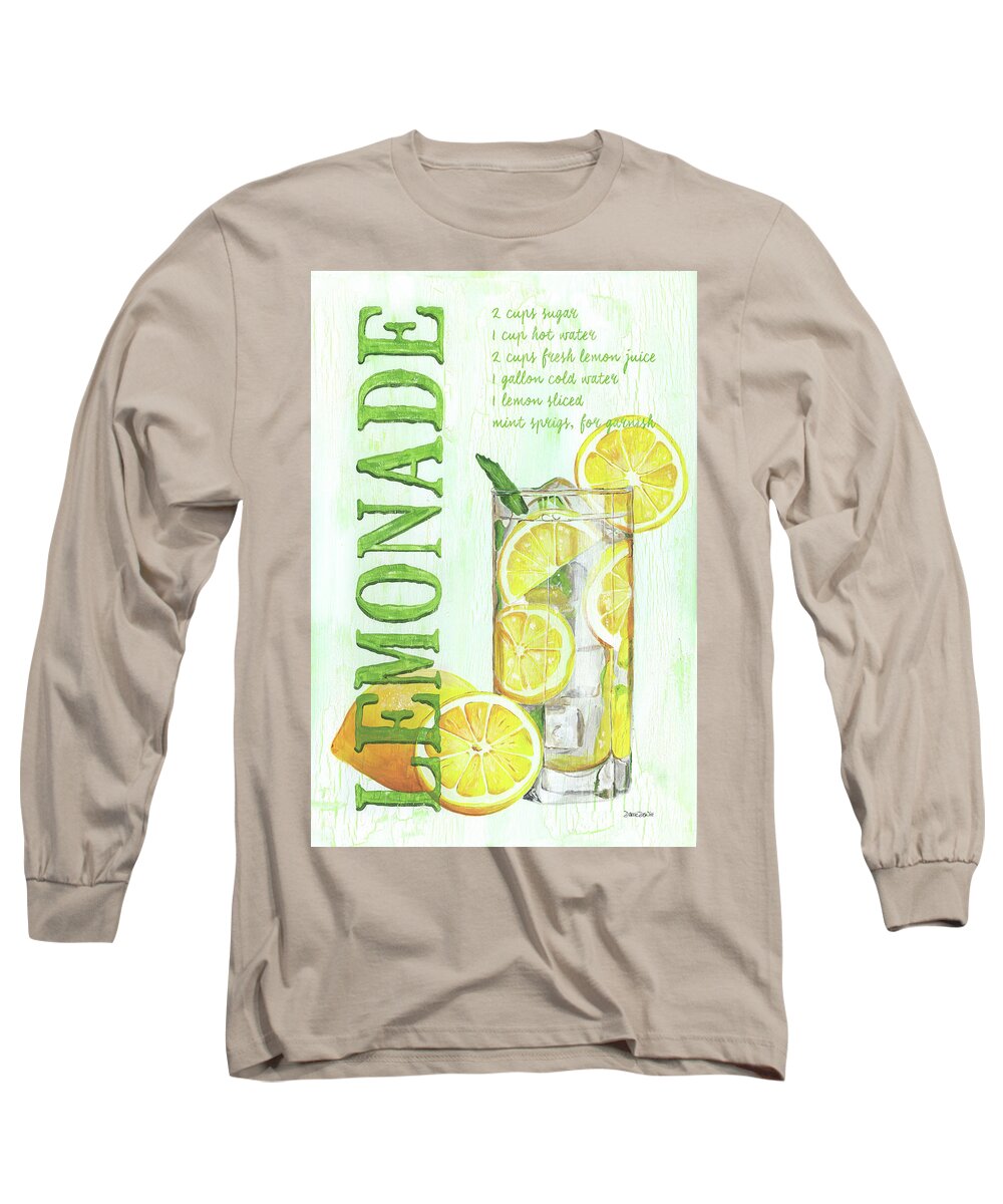 Lemon Long Sleeve T-Shirt featuring the painting Lemonade by Debbie DeWitt