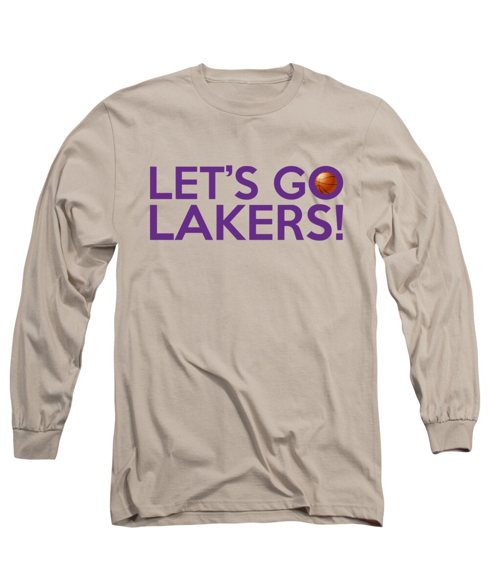 Los Angeles Lakers Long Sleeve T-Shirt featuring the painting Let's Go Lakers by Florian Rodarte