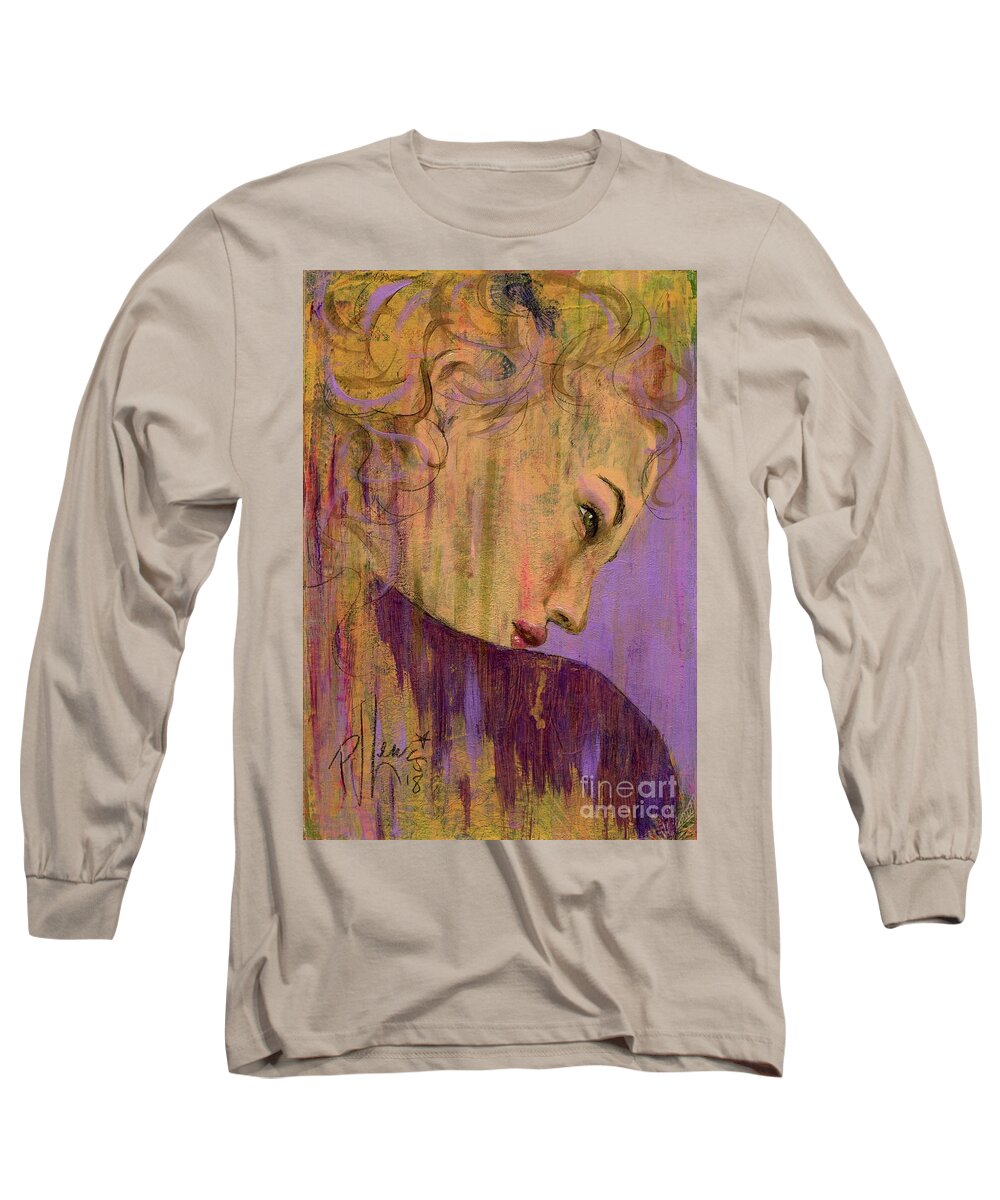 Portrait Long Sleeve T-Shirt featuring the painting Letting Go by PJ Lewis