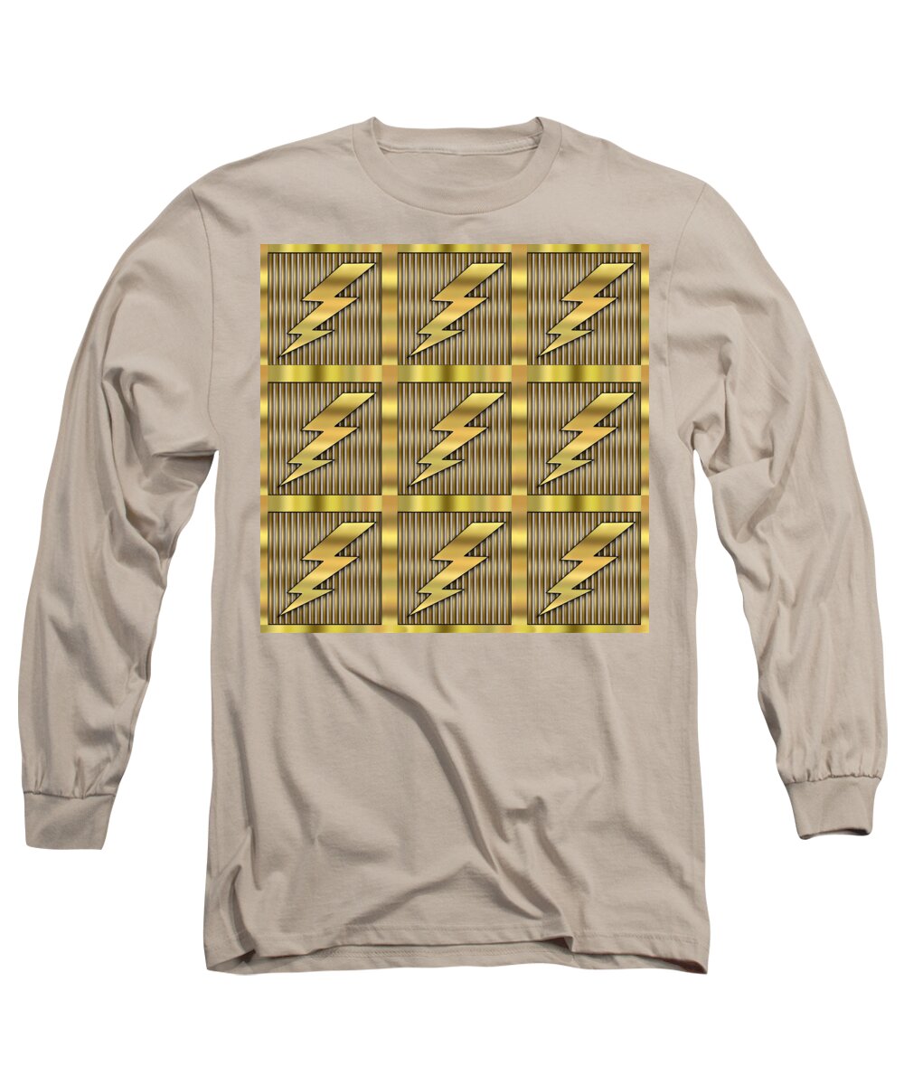 Staley Long Sleeve T-Shirt featuring the digital art Lightning Bolt Group - Transparent by Chuck Staley