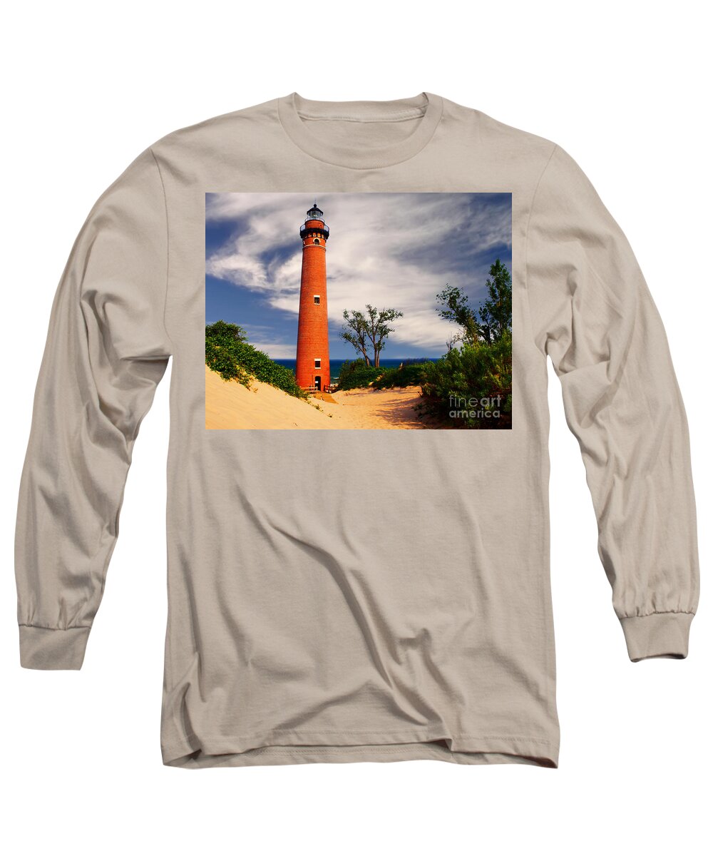 Sable Long Sleeve T-Shirt featuring the photograph Little Sable Light by Nick Zelinsky Jr