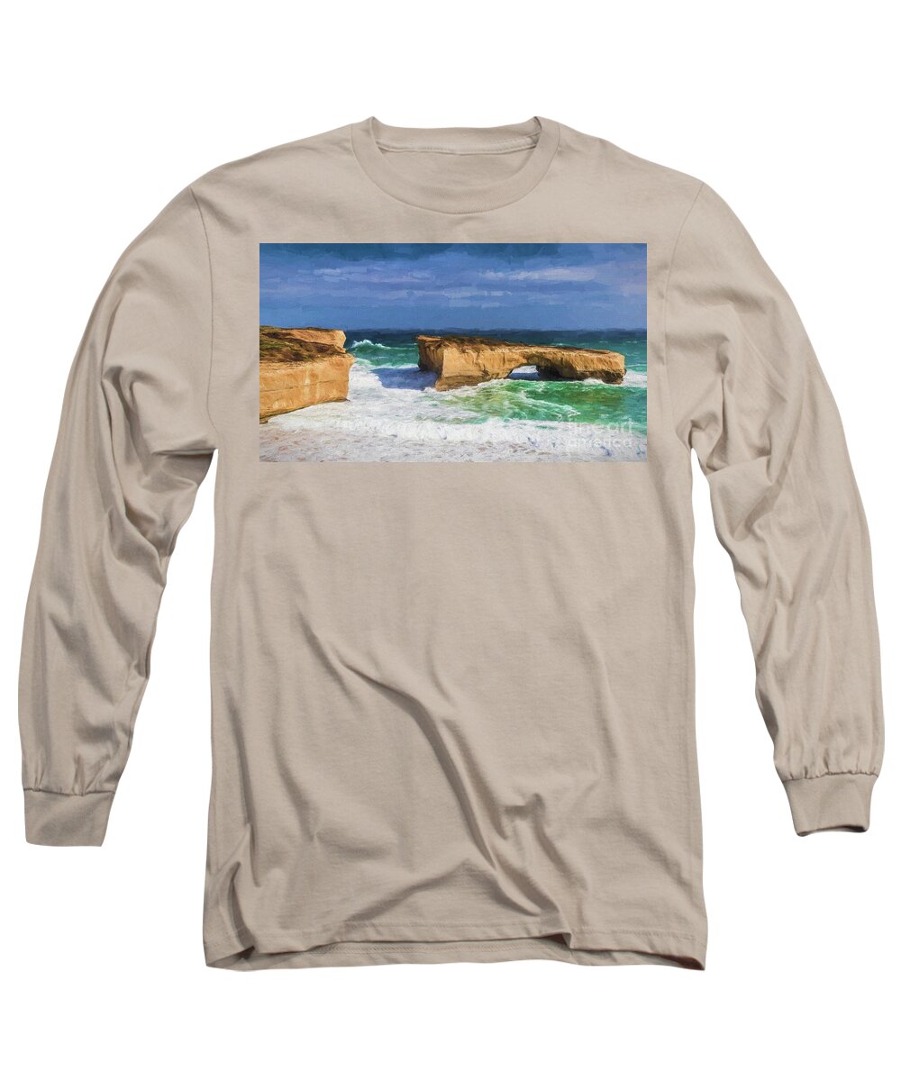 Australia Long Sleeve T-Shirt featuring the digital art London Bridge has fallen down by Howard Ferrier