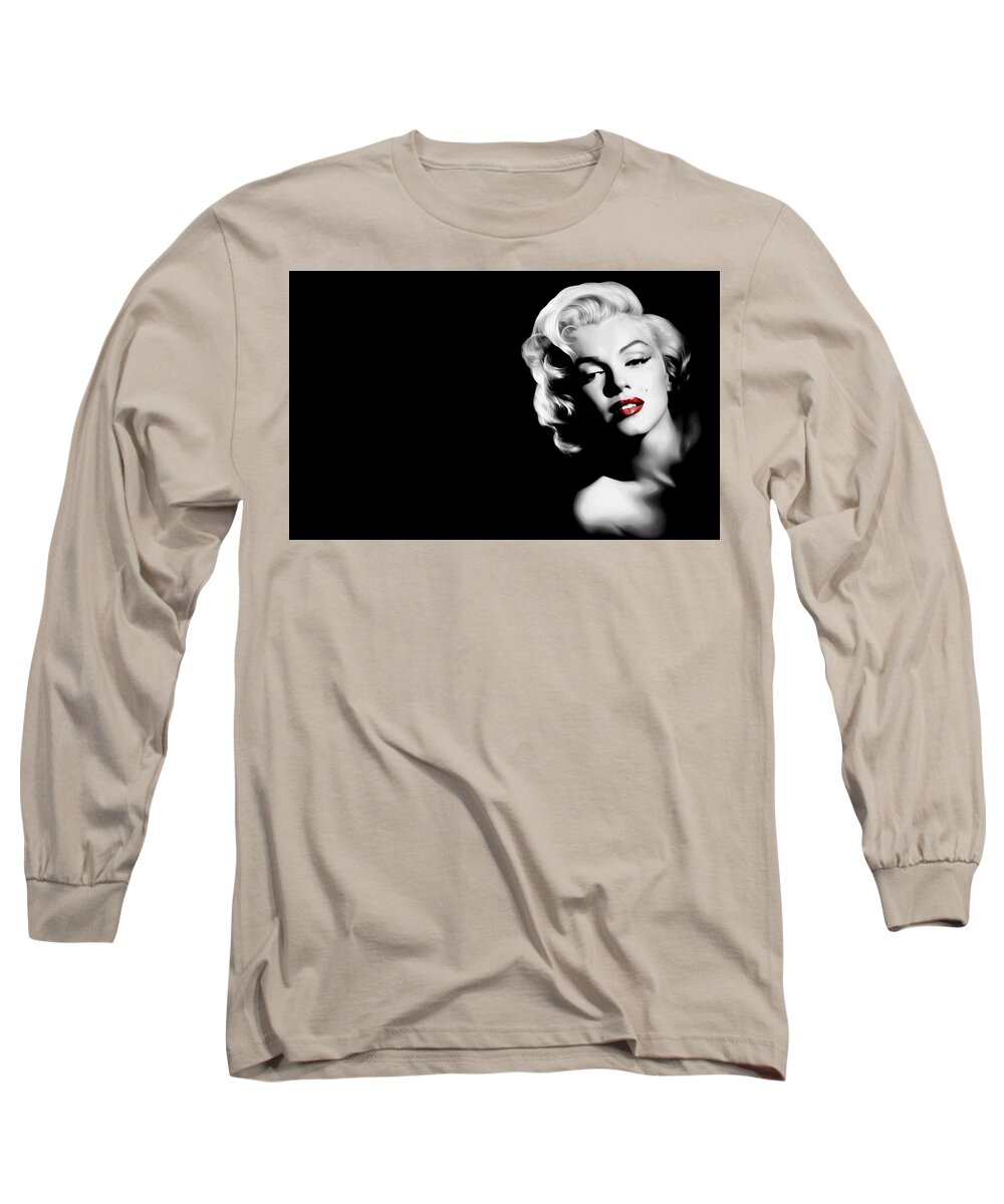 Marilyn Monroe Long Sleeve T-Shirt featuring the digital art Marilyn Monroe by Super Lovely