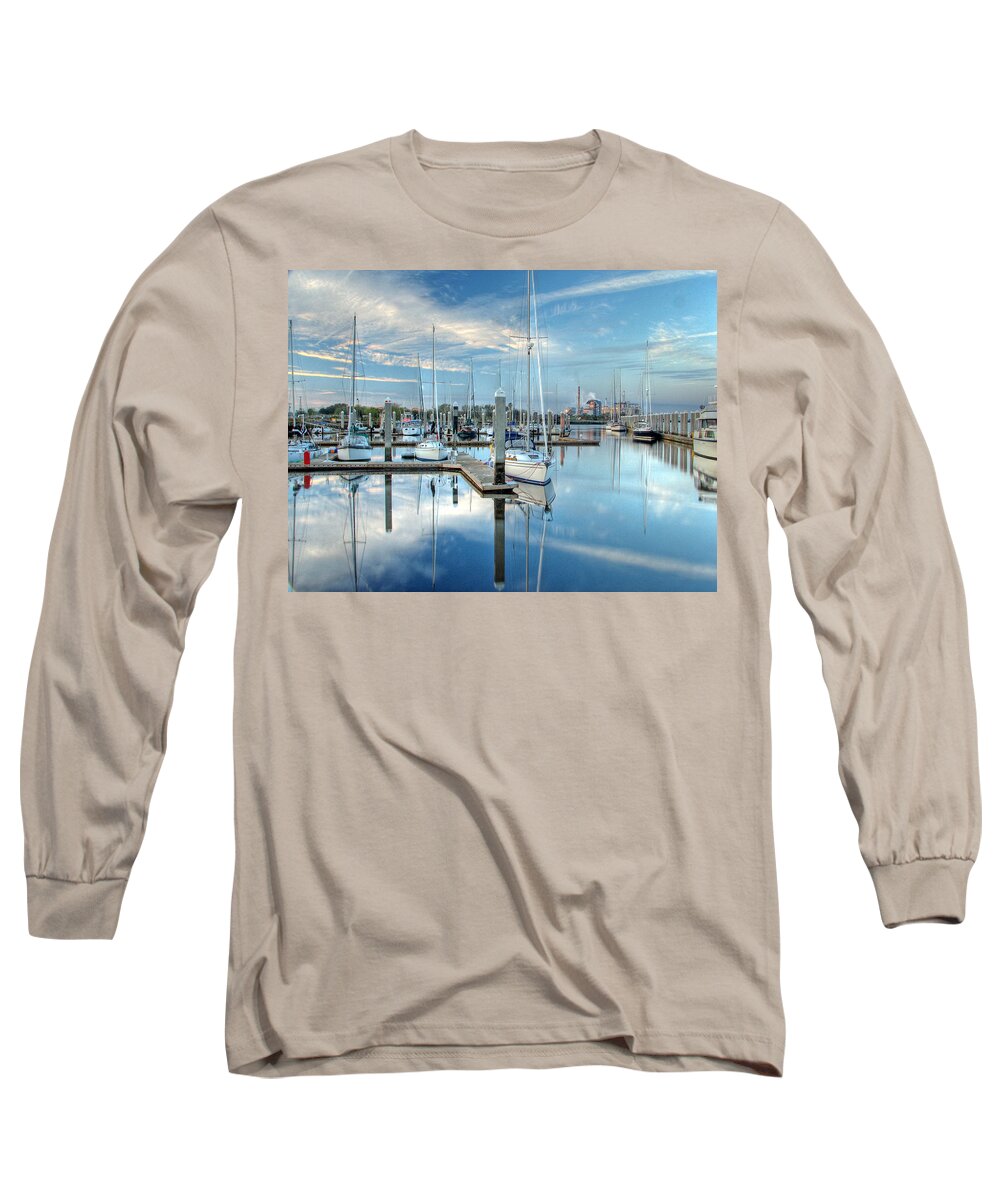 Fernandina Long Sleeve T-Shirt featuring the photograph Marina Sunrise by Farol Tomson