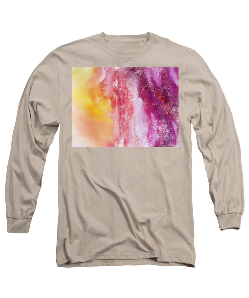 Abstract Long Sleeve T-Shirt featuring the painting Melting by Mark Taylor