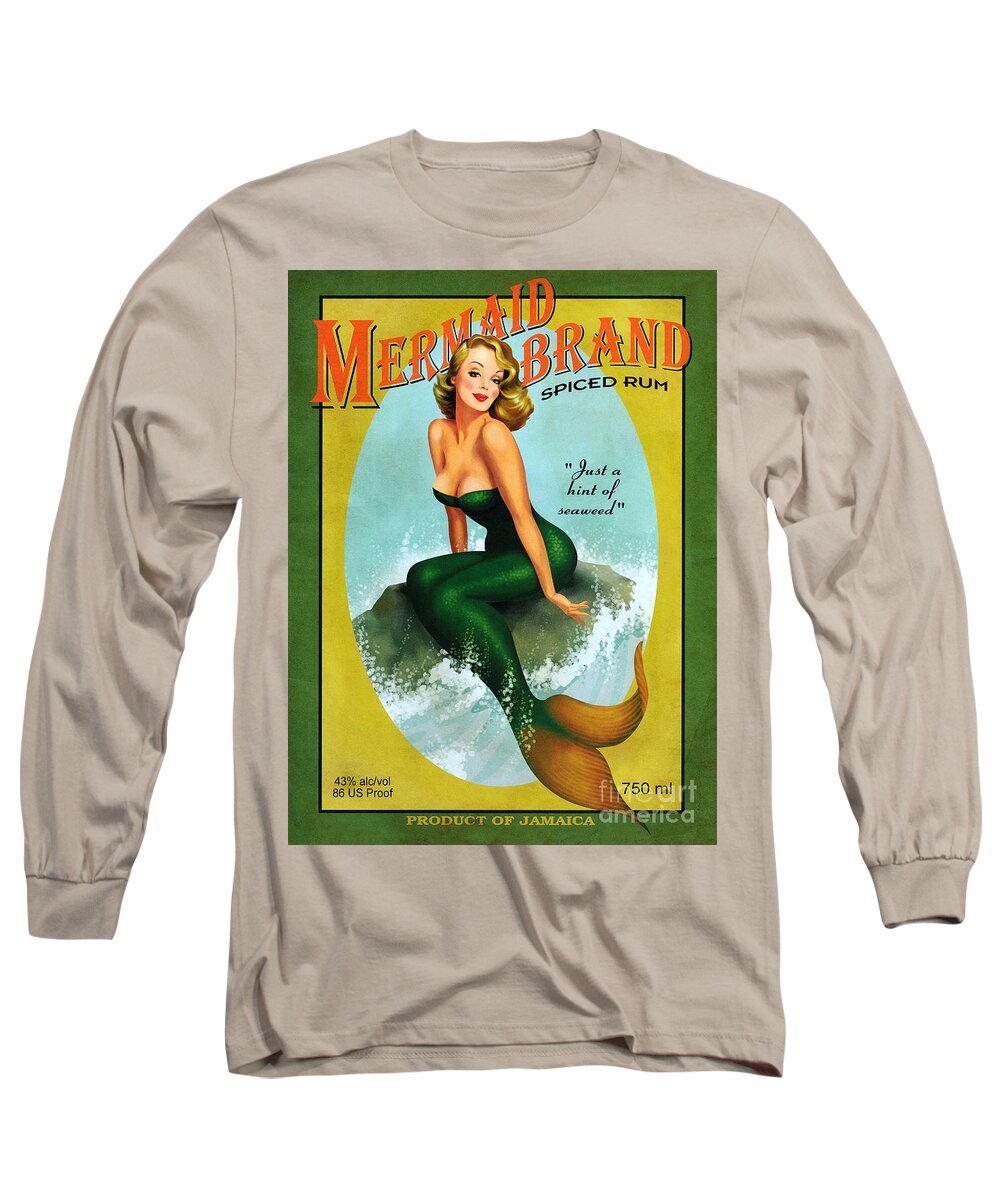 Mermaid Spiced Rum Long Sleeve T-Shirt featuring the photograph Mermaid Spiced Rum by Jon Neidert