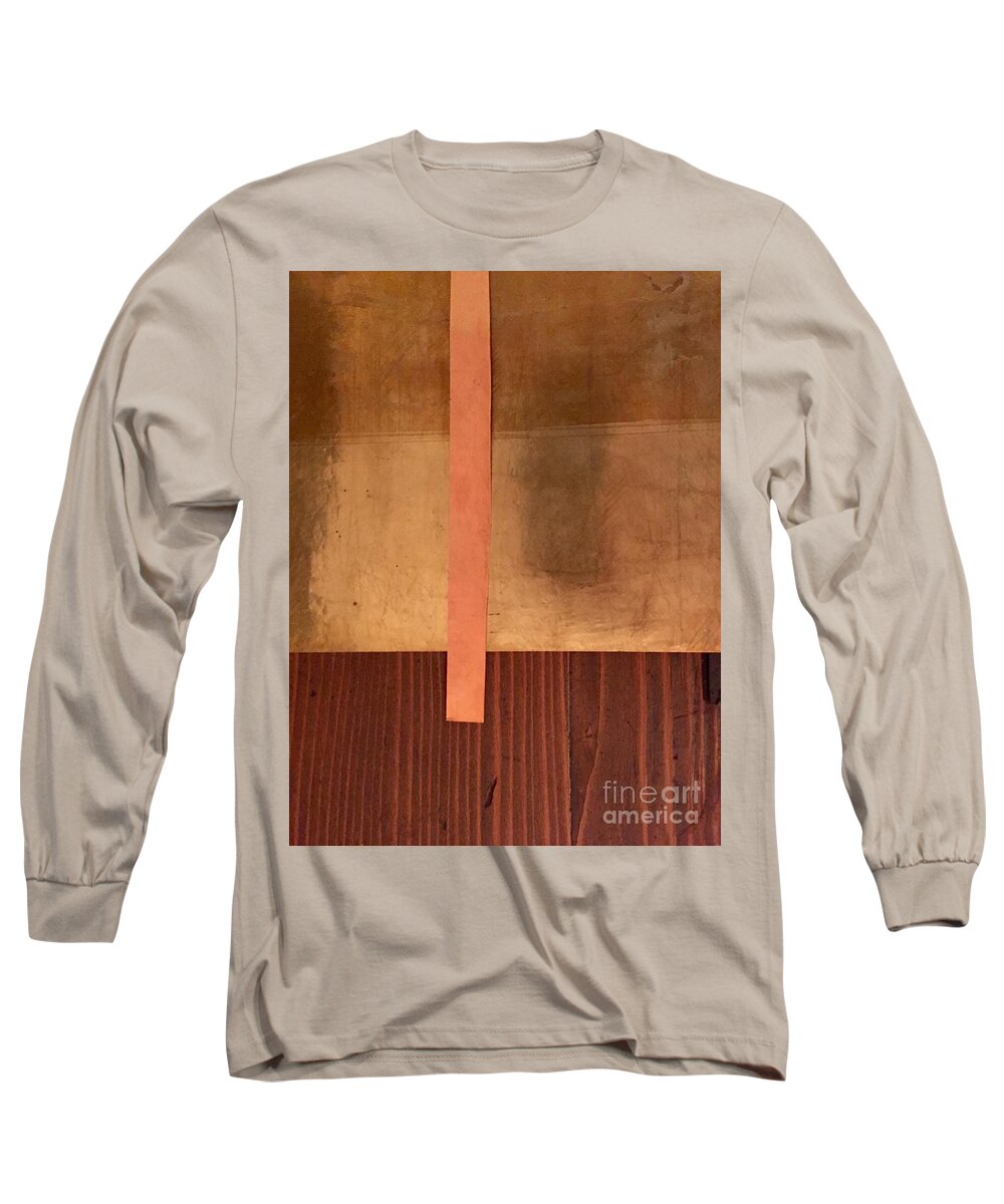 Collage Brass Copper Sheeting Wood Long Sleeve T-Shirt featuring the photograph Mesh and Copper Series 1-7 by J Doyne Miller