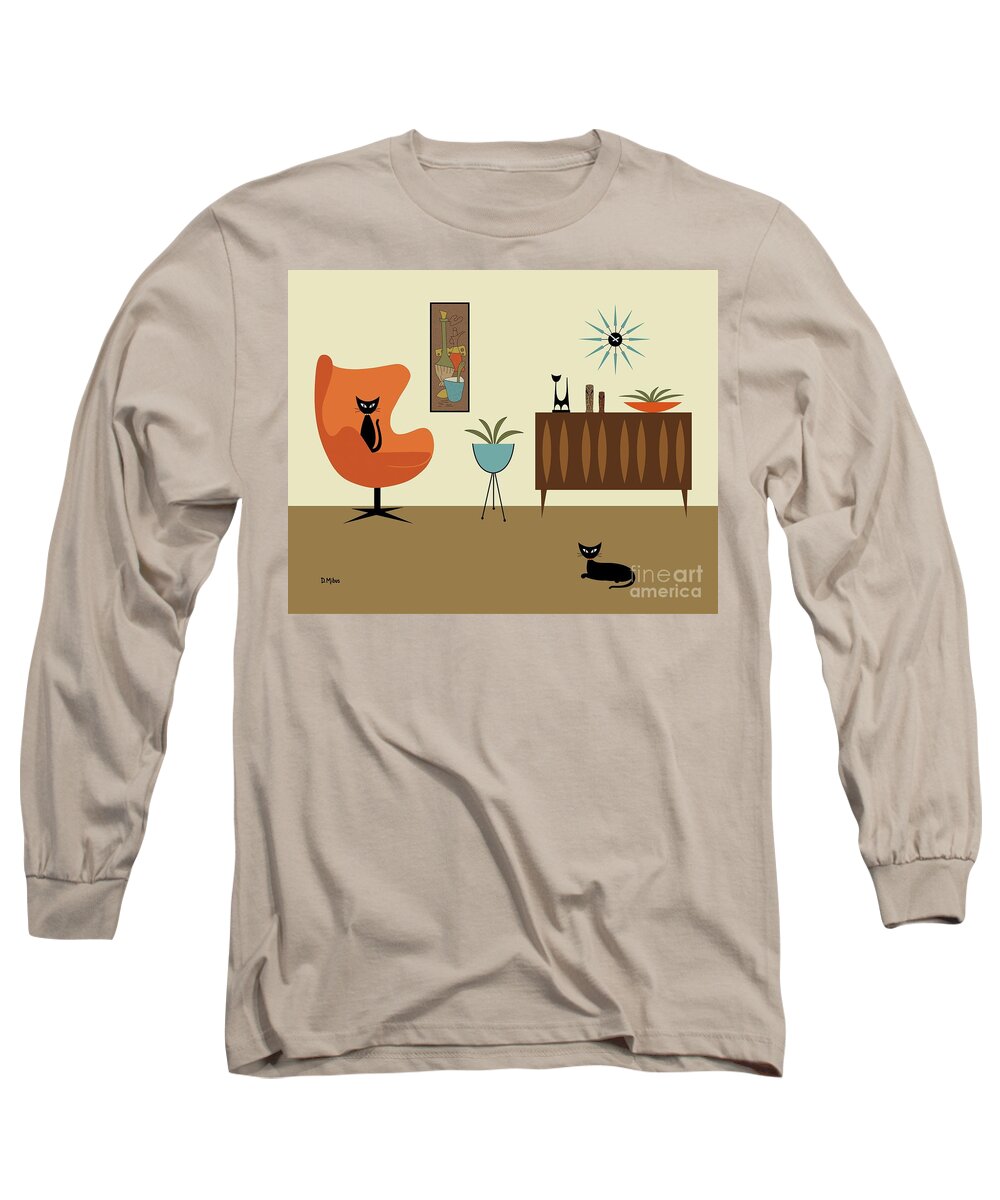 Mid Century Modern Long Sleeve T-Shirt featuring the digital art Mini Gravel Art 3 by Donna Mibus