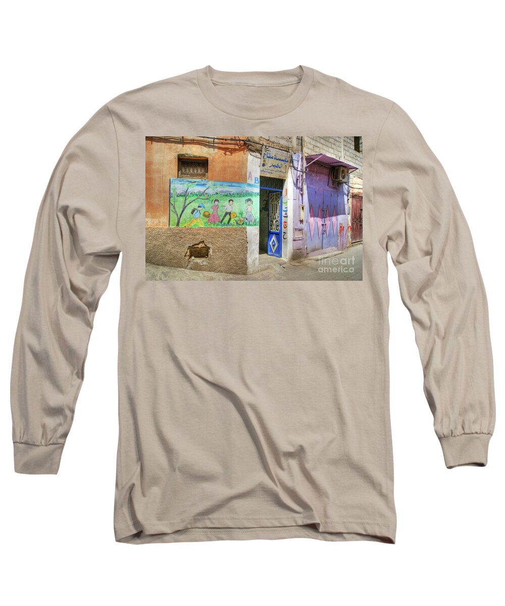 School Long Sleeve T-Shirt featuring the photograph Moroccan Nursery School by David Birchall