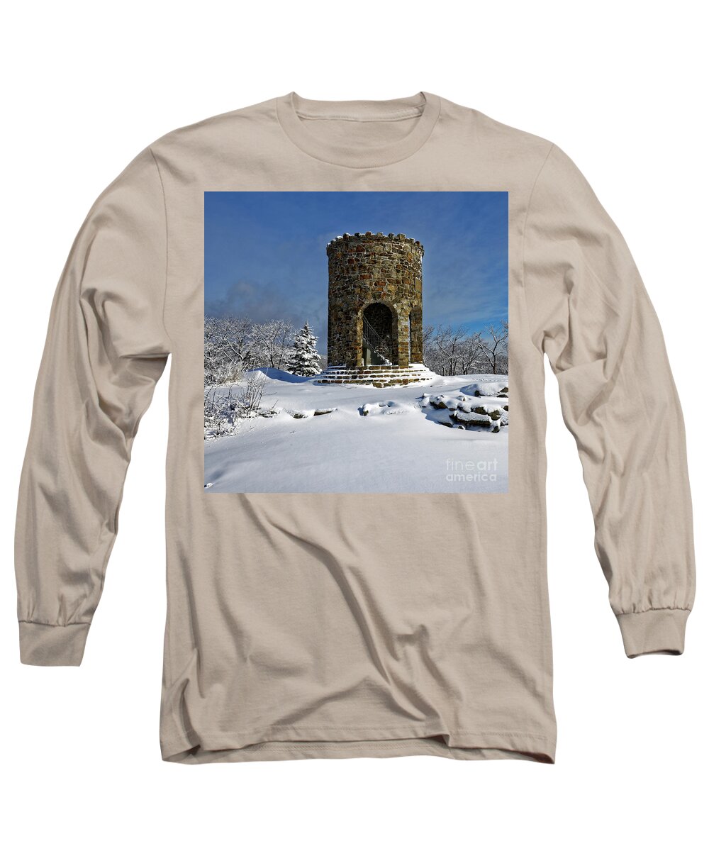 Tower Long Sleeve T-Shirt featuring the photograph Mt. Battie tower, Camden, Maine by Kevin Shields