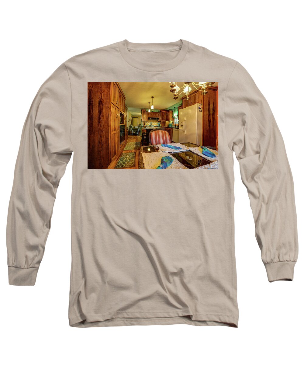 Real Estate Photography Long Sleeve T-Shirt featuring the photograph Mt Vernon Kitchen by Jeff Kurtz