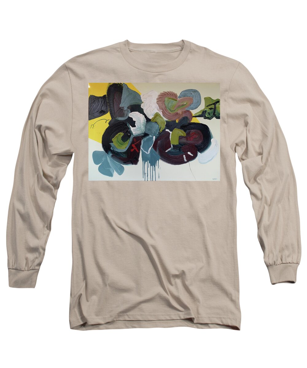 Abstract Long Sleeve T-Shirt featuring the painting Mute Speed by Peregrine Roskilly