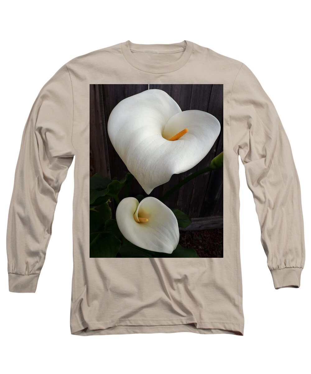 Botanical Long Sleeve T-Shirt featuring the photograph My Heart Calla Lilies by Richard Thomas