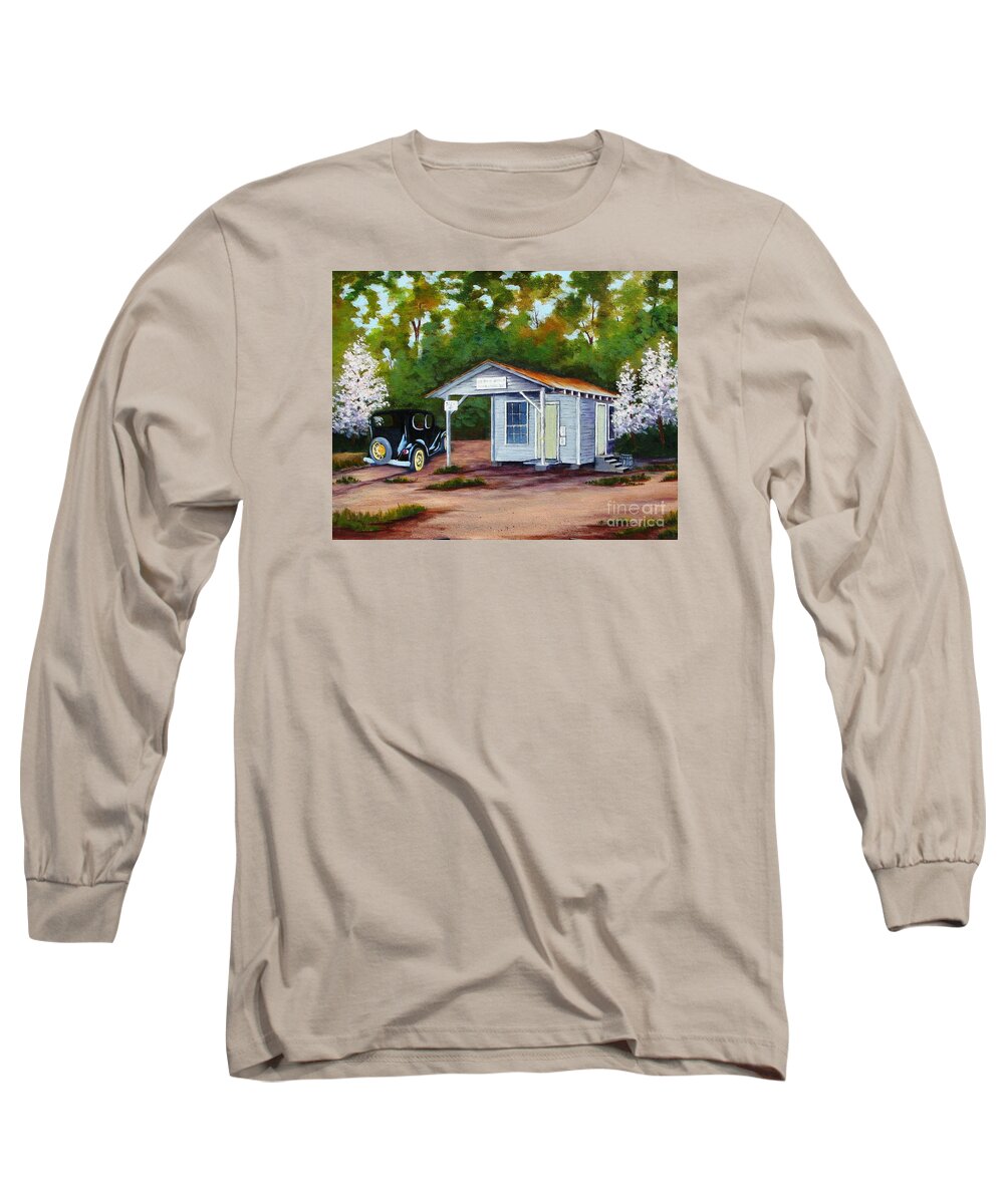 Building Long Sleeve T-Shirt featuring the painting Myers Mill Post Office by Jerry Walker