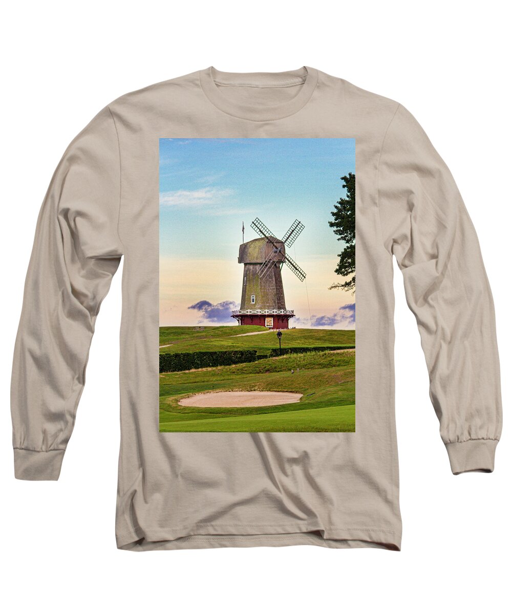 Windmill Long Sleeve T-Shirt featuring the photograph National Golf Links of America Windmill by Robert Seifert