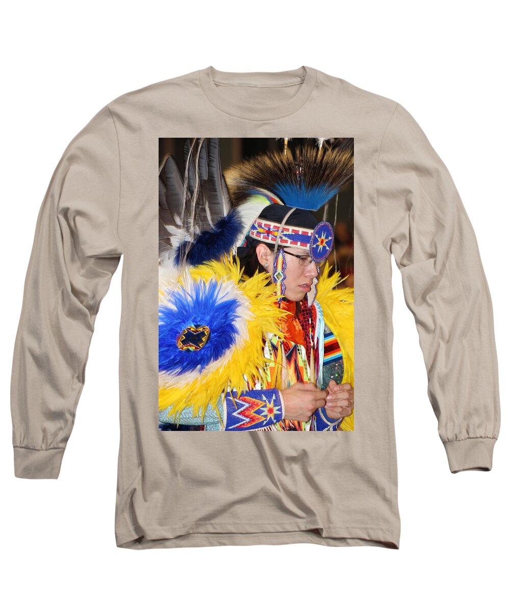 Native Americans Long Sleeve T-Shirt featuring the photograph Native Child-2 by Audrey Robillard