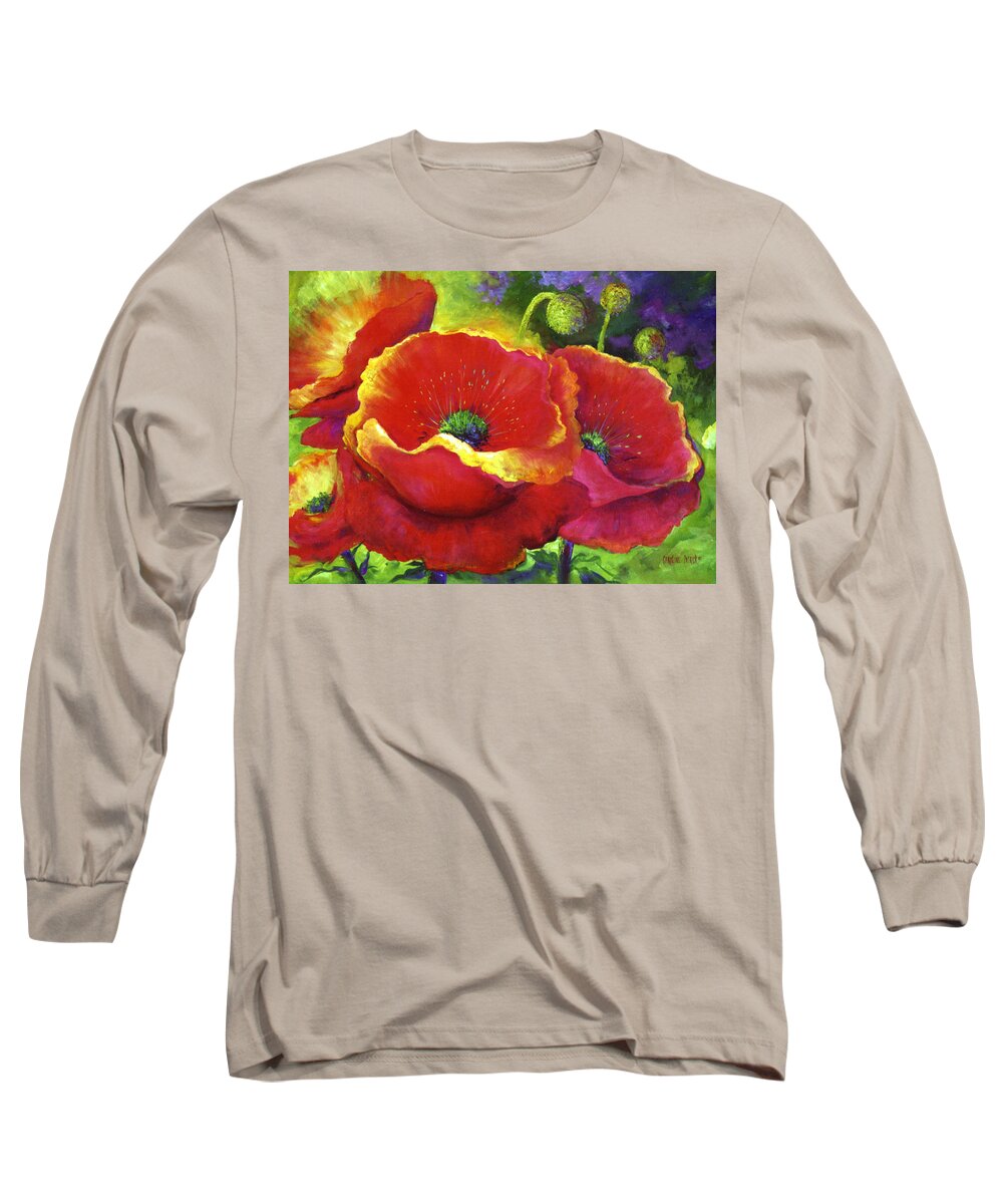 Art For New Beginnings Long Sleeve T-Shirt featuring the painting New Beginnings by Caroline Patrick