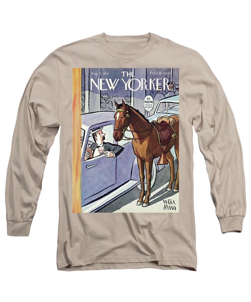 Police Long Sleeve T-Shirt featuring the painting New Yorker August 2 1941 by Peter Arno