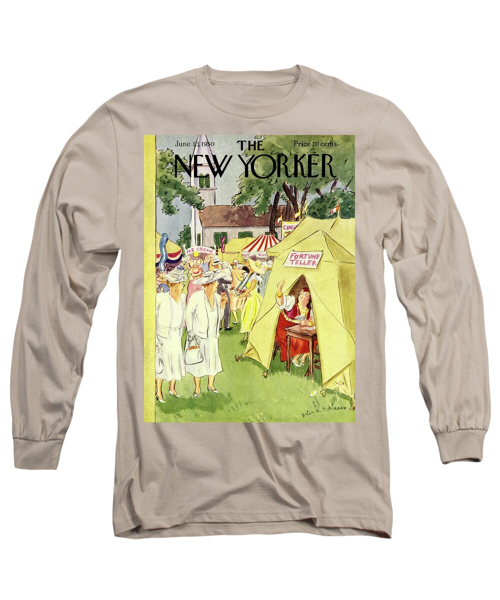 Country Long Sleeve T-Shirt featuring the painting New Yorker June 10 1950 by Helene E Hokinson