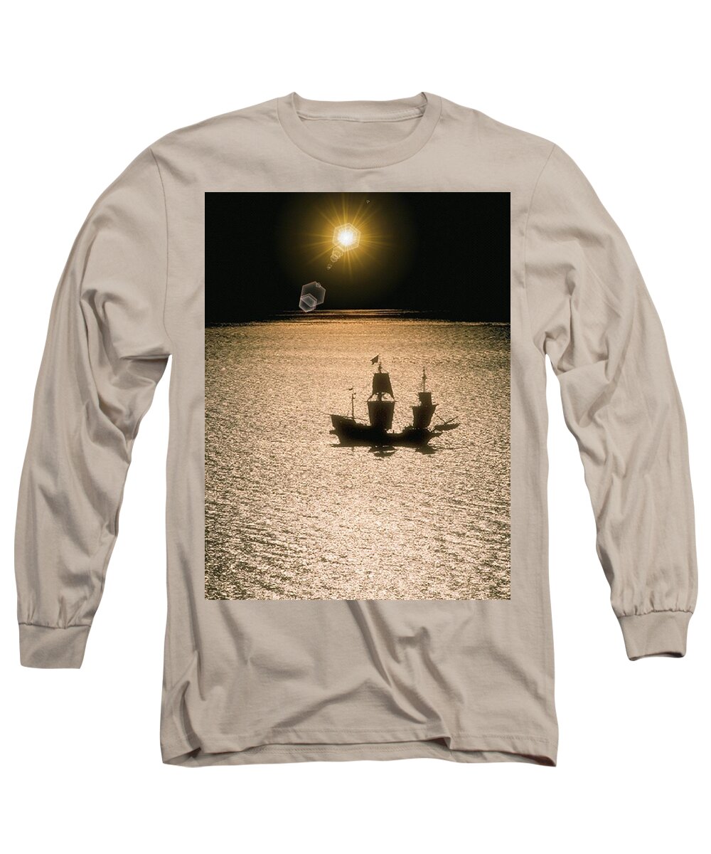 Sail Long Sleeve T-Shirt featuring the photograph Night Sail by Tim Allen