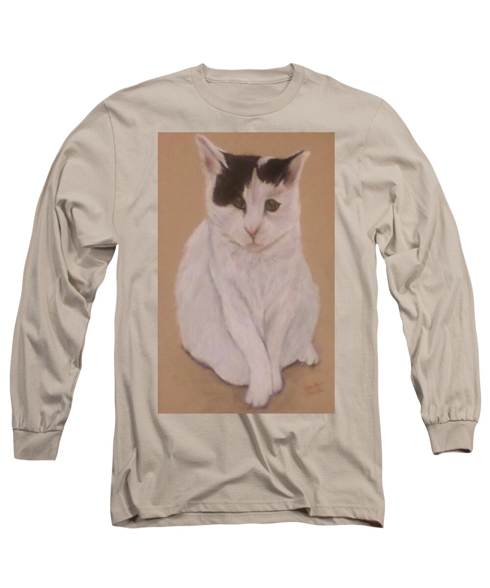 Cats Long Sleeve T-Shirt featuring the drawing No One Sleeps Until I Do by Christy Saunders Church