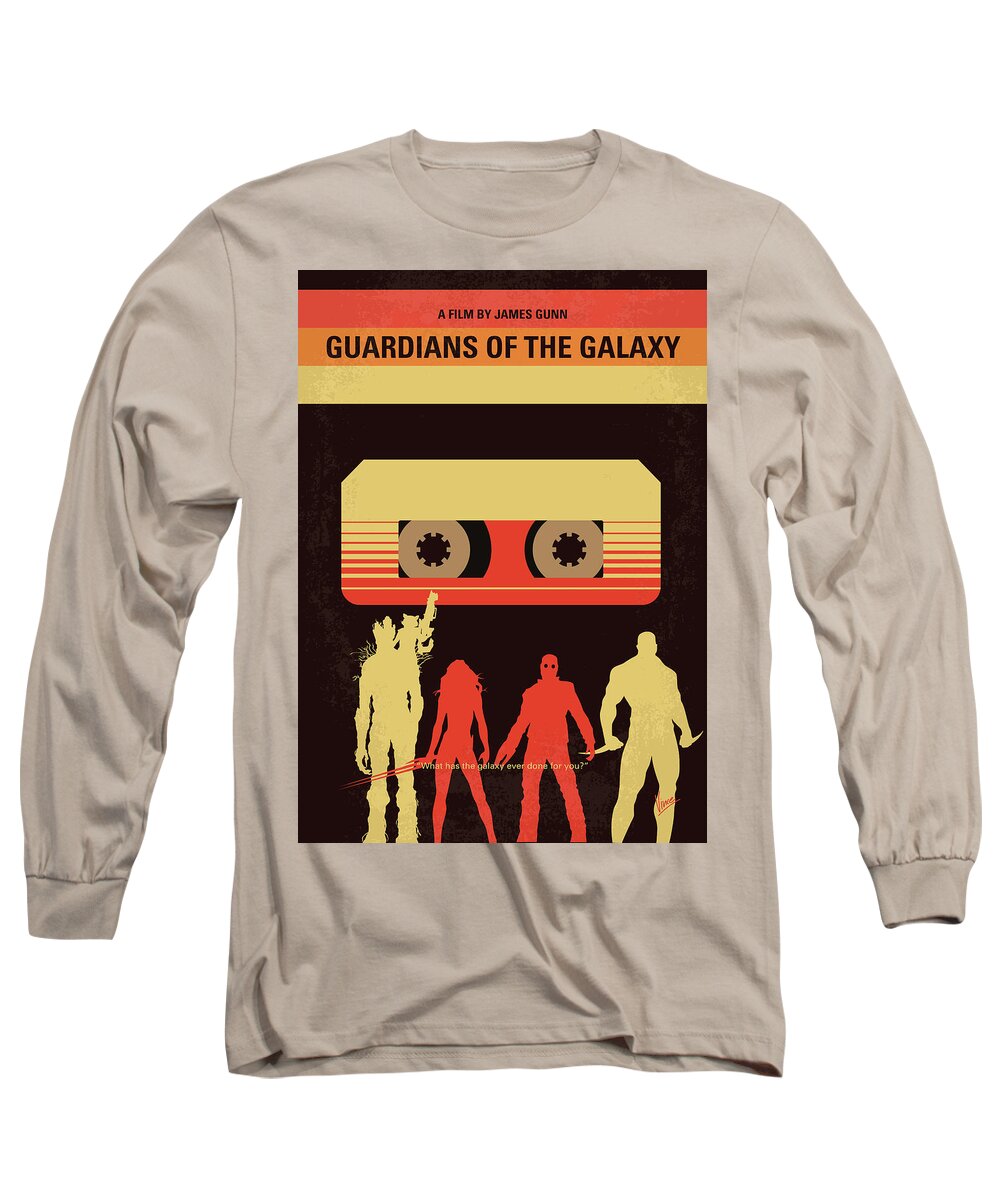 Guardians Of The Galaxy Long Sleeve T-Shirt featuring the digital art No812 My GUARDIANS OF THE GALAXY minimal movie poster by Chungkong Art