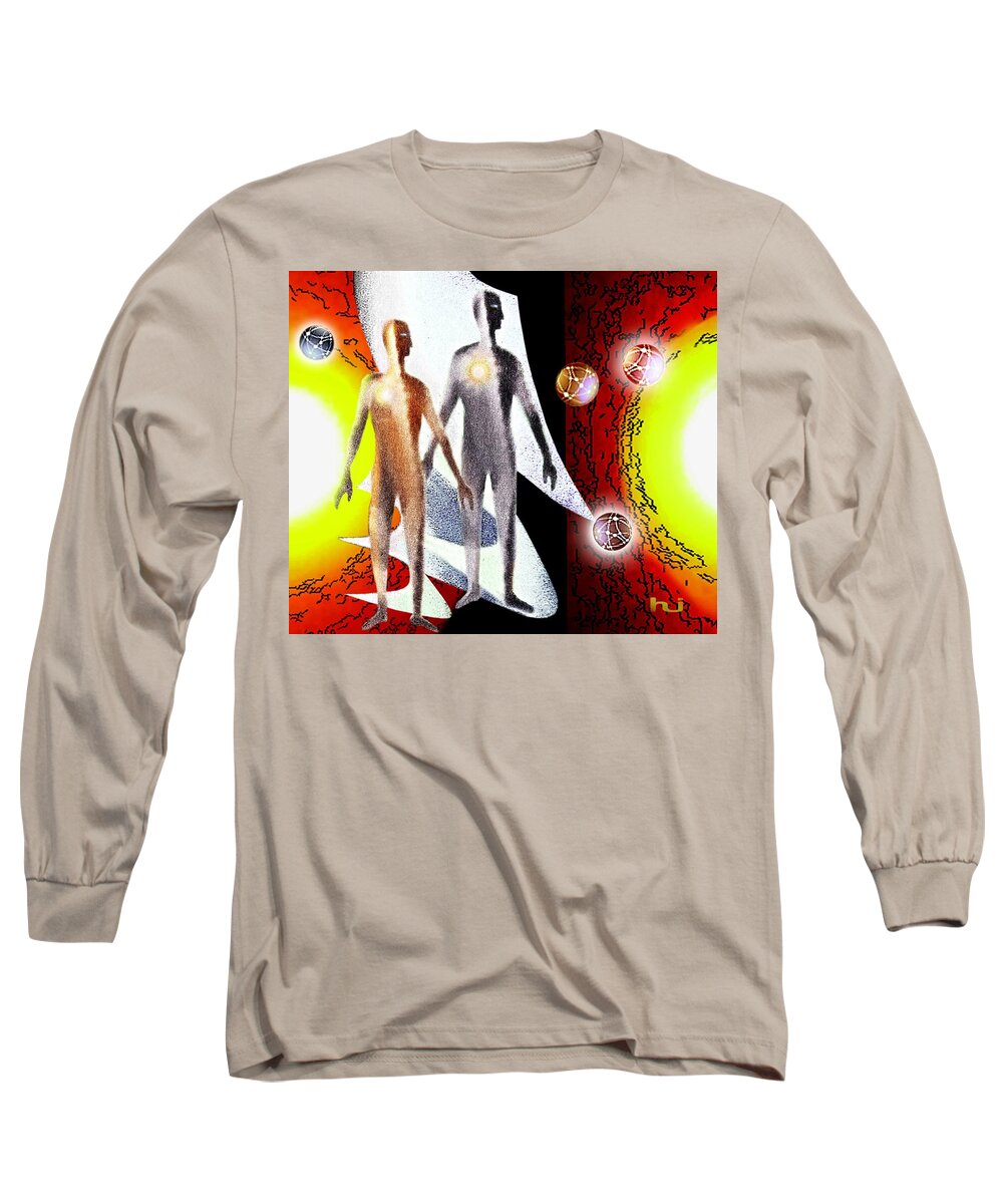 Observing Long Sleeve T-Shirt featuring the painting Observing by Hartmut Jager